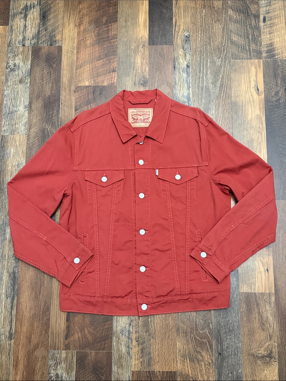 Levi’s Men’s Trucker Jacket – Red/Rust – Size Medium